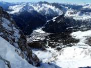 Vue sur San Martino di Castrozza depuis le Rosetta