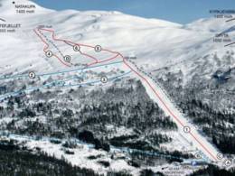Plan des pistes Stryn Skisenter
