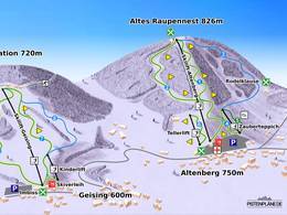 Plan des pistes Raupennesthang – Altenberg