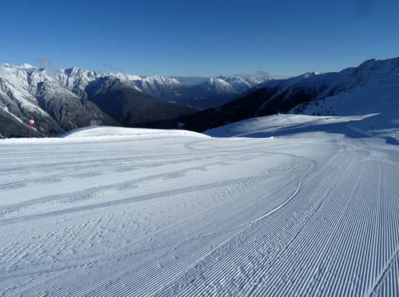 Début de la journée de ski au Venet