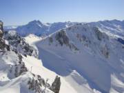 Vue sur le Schindler Spitze et la piste Valfagehrjoch
