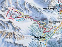 Plan des pistes Hohsaas – Saas-Grund