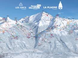 Plan des pistes Les Arcs/Peisey-Vallandry (Paradiski)