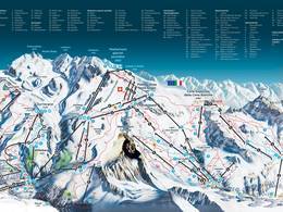 Plan des pistes Zermatt/Breuil-Cervinia/Valtournenche – Matterhorn (Le Cervin)