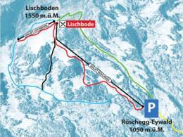 Plan des pistes Rüschegg-Eywald – Lischboden