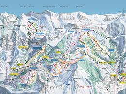 Plan des pistes Adelboden/Lenk – Chuenisbärgli/Silleren/Hahnenmoos/Metsch